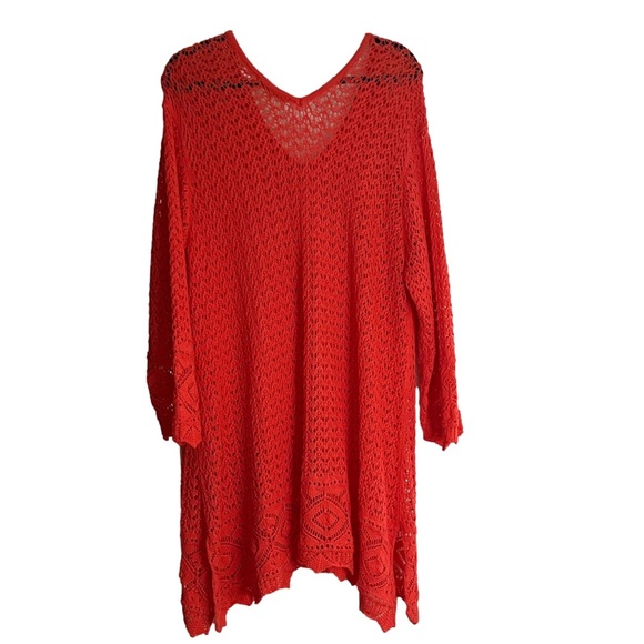 Eight Eight Eight Womens 2X Crochet 
Oversized Tunic beach pool coverup - Picture 2 of 7